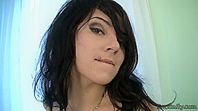 Sexy emo teen 18+ goes solo masturbating