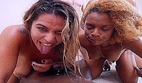 MEGA GANGBANG! Two Latina bitches Victoria Dias & Rebeca Villar