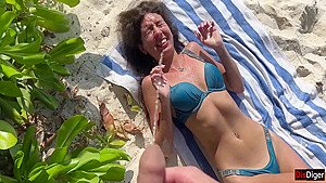 Pissed On Girl On A Public Beach – She Was Shocked 7 Min