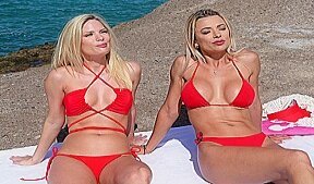 Slutty Blondes Candee Licious And Shalina Devine Enjoy Strap On Fun GP2768