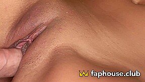 Sexy teen with puny melons takes a meaty manmeat in her clean-shaven pussy