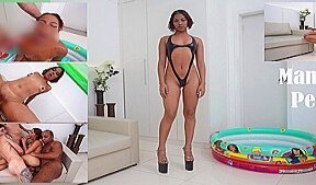 Brazilian Exotic Cutie, Meyzi Black Fucked By 3 Cocks And Take