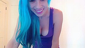 Emo Girl with Real Blue Hair Webcam Show