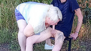 Neighbor Sucks My Dick In The Park On A Bench Until I Cum