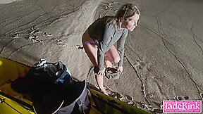 Amateur couple fucking in public beach during night time