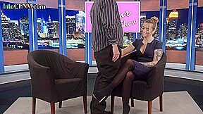 CFNM tv hostess cocksucking news anchor