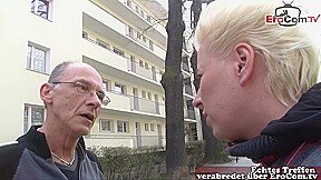 German grandpa looks for a woman to fuck on the street
