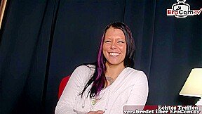 German shy teen gets orgasm at casting