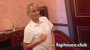 Horny blond babe’s rosy twat gets creampied in a hot three way – trickling with nasty pleasure!