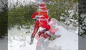 Sexy santa s helpers in sexy lingerie hot striptease