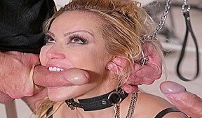 Submissive Blonde Cherry Kiss Gets Collared And Bound For BDSM DP Punishment GP2671