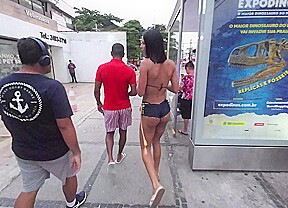 Brazilian “Kendal”, Debora Andrade Walks Almost Naked On The