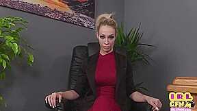 Mean CFNM gonzo tugging cock POV