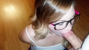 sammie louisburg sucking cock like a good gilr ends in facial