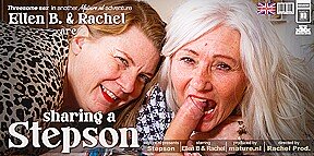 An Old And Young Threesome Between Cougar Ellen B, Curvy Mature Rachel And Her Stepson
