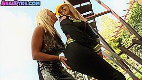 Anal loving blondies have fun with dildo