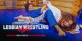 Granny Vs Teen Old And Young Lesbian Wrestling Sex