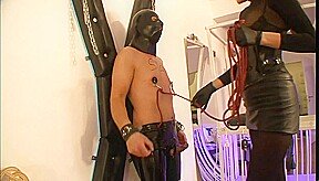 Humiliating nipple pinching whipping