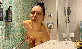 Kira Teases Her Fat Nips While Pounding Her Soaked Slit!