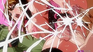 Muscular studs bang girls pussy and ass in a DP – Hentai Uncensored