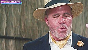 Throuple bisex cosplayer sharing busty GILF