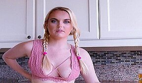 Big Butt Pigtails Babysitter Teen caught watching Porn and get Fucked by older husband while wife is away