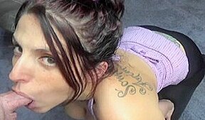 ChickPass – Busty wife Lavender Rayne’s in leggings and giving a blowjob