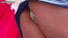 CFNM college and cheerleader babes give group HJ action