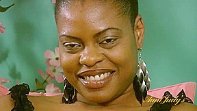 Chubby ebony mommy Necie gives a naked interview.