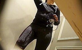 Dressing room, wearing a pad