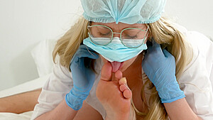 The Pedicure Licked The Clients Feet. Foot Inside Pussy. Feet Licking