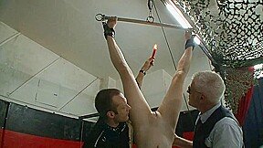 Humiliating hanging out candle dripping