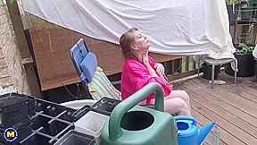Mature Brie With Her Long Hard Nipples Is Getting Caught Playing With Herself In The Garden – MatureNl