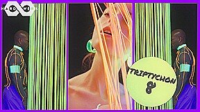 NEON GANGBANG – Hot Wax and Hard Cocks Bless Petite Kiara’s Shaved Pretty Pussy