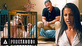 PURE TABOO Naive Nina White Finds MILF Neighbour Cory Chase LOCKED IN A CAGE By Creepy Husband