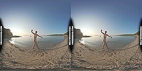 Special Fire Dancing Naked On Sunset Beach Extra Long And Hot With Redhead Lea On Vacation