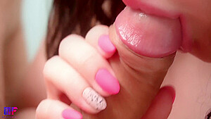 Close Up Blowjob Balls Play Cum In Mouth