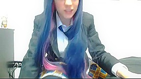 Emo girl plays with her asshole