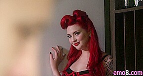 Emo redhead bitch Amber Ivy has a big ass and gets fucked