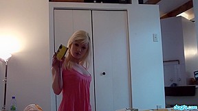 Fresh emo teen 18+ plays with her camera