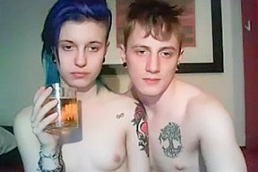 Horny teenage couple shagging on webcam
