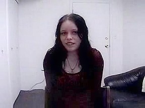 Lovely teen 18+ sucks on a large knob