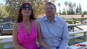 Mature Woman Gets Approval From Her Man To Try A Massive Dong In Her Snatch