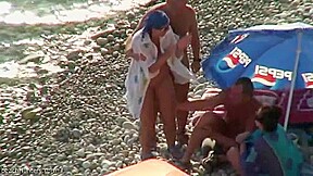 Real swingers at a nudist beach