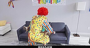 The entertainer for celebrations engages in sexual activity with the attractive Alana Cruise.