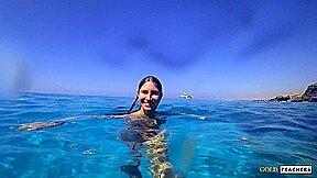 A Russian Girl With A Stunning Body Swim With Gold Teachers