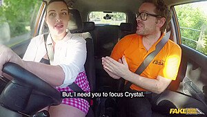 Big ass woman, Crystal Smith is fucking her driving teacher, instead of having a class