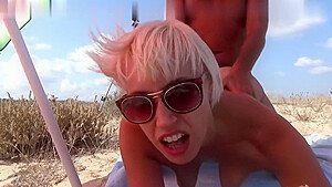 Blonde On A Beach Outdoor Sex