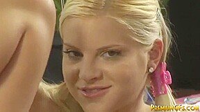 Blonde Young Kimmy Tease with Masturbation