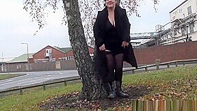 Chubby amateur milfs public exhibitionism and outdoor bbw flashing of tits